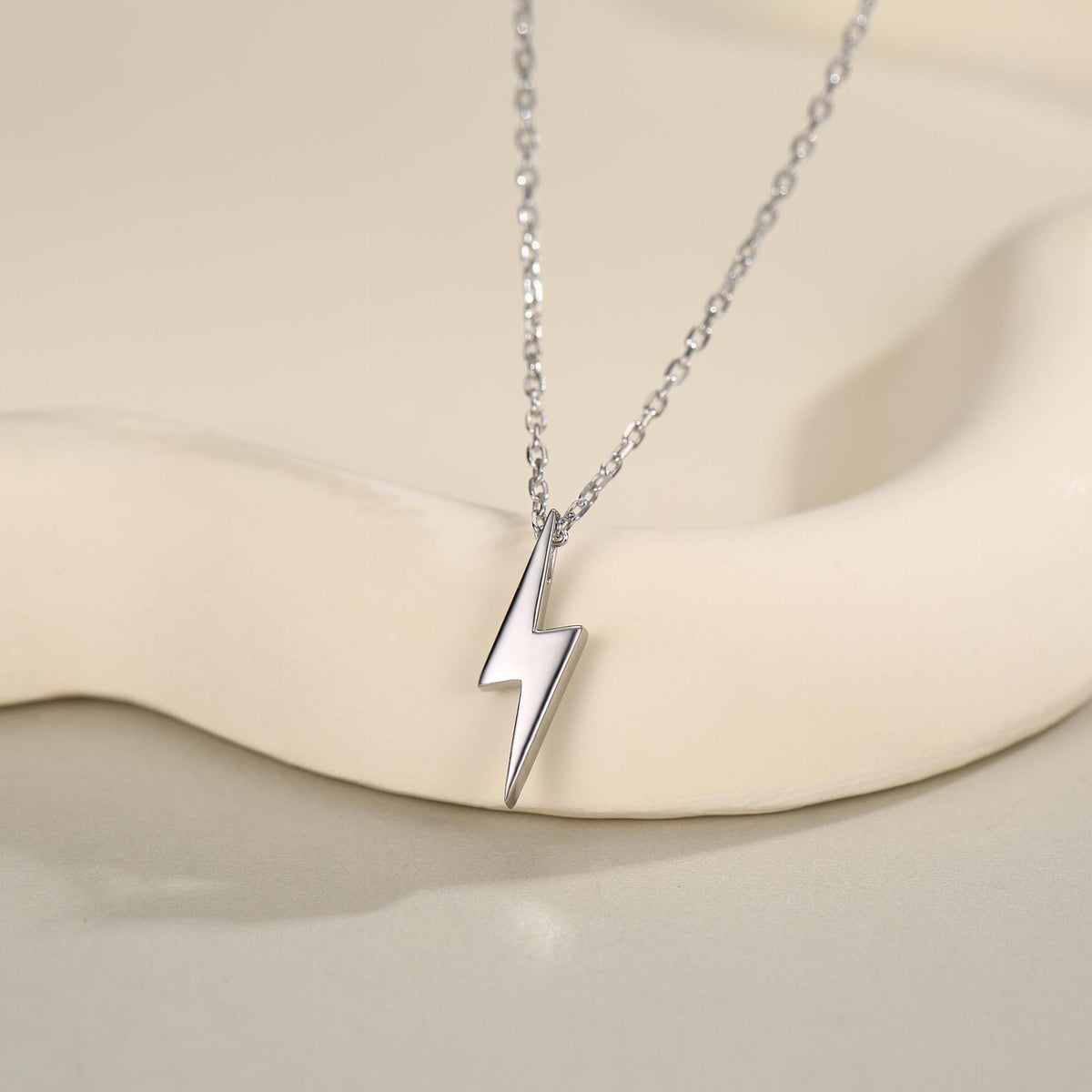 Tiny Lightning Bolt Pendant Necklace