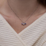 Tanzanite Blue CZ Bubble Pendant Necklace