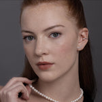 Freshwater Keshi Pearl Curved Bar Crawler Earrings