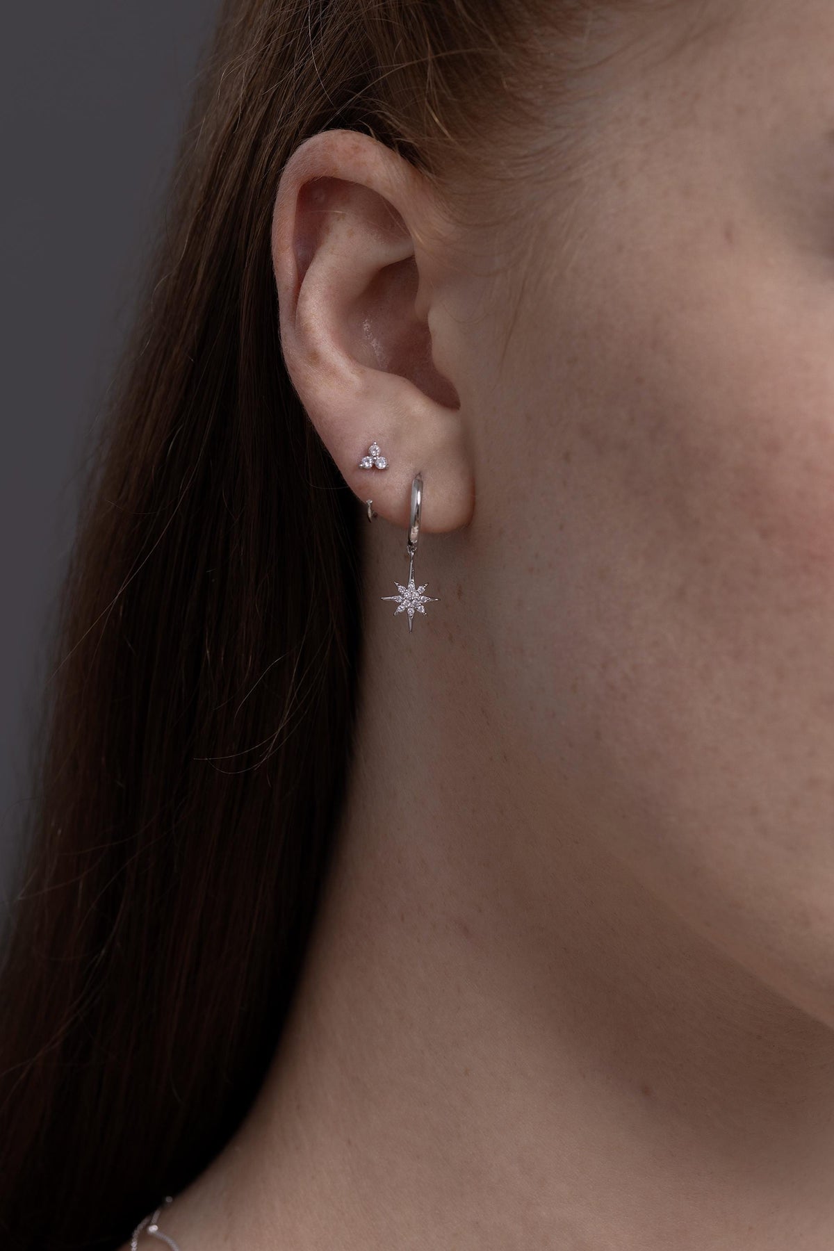 Starburst Huggie Hoop Earrings