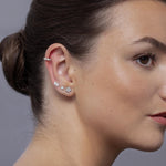 White Opal Flower Stud Earrings in Sterling Silver - Gold or Silver - Opal Forget-me-not - Opal Cluster - Petite Stud Earrings, Fire Opal