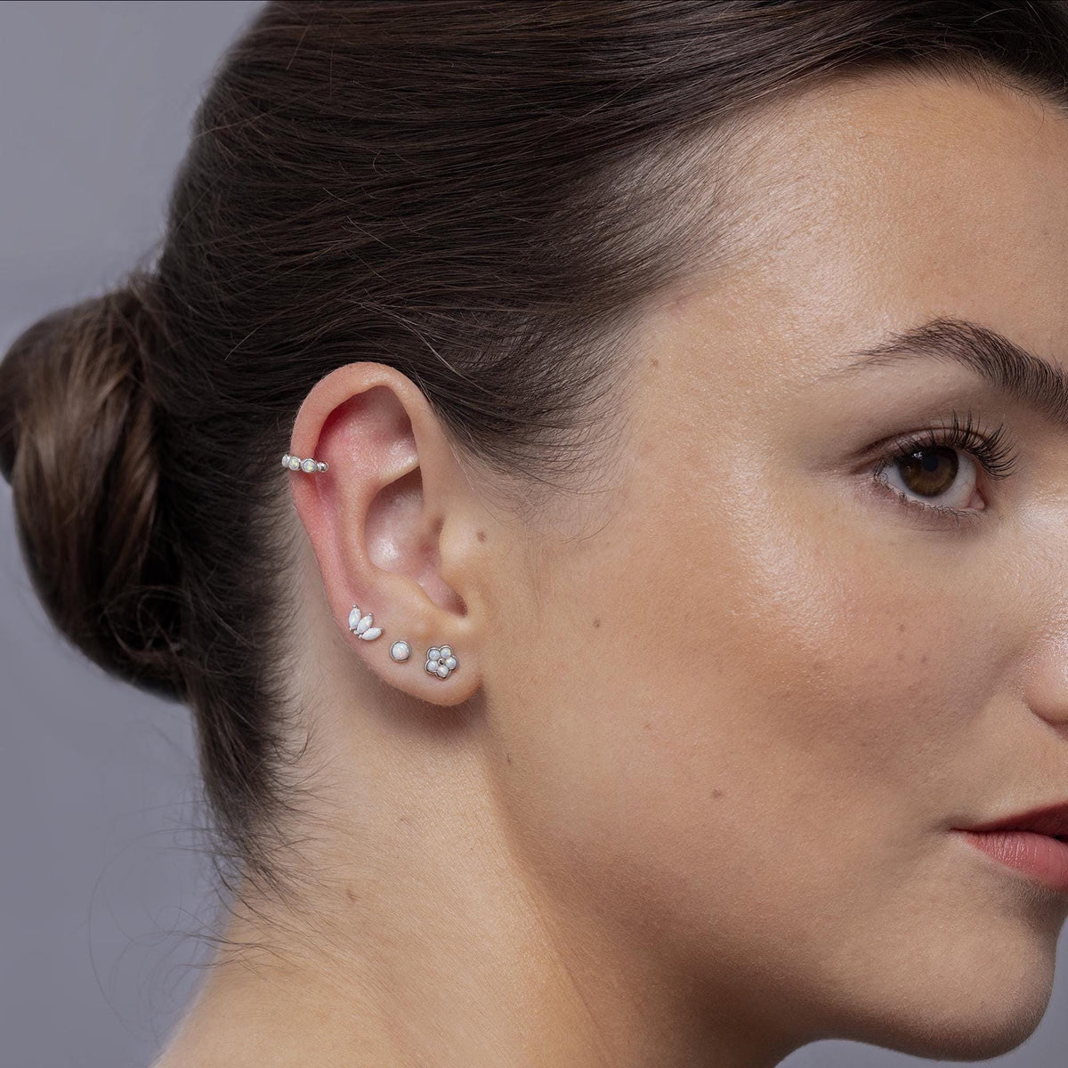 White Opal Ear Cuffs