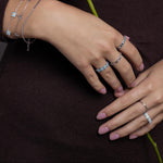 Cute Forget-me-not Enamel Flower Band Ring