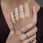 Enamel Forget-Me-Not Flower Motif Ring