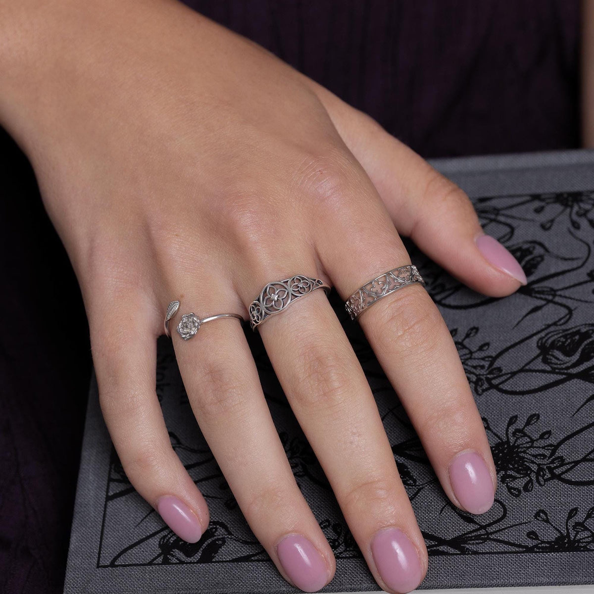 Sterling Silver Gothic Trefoil Cut Out Ring