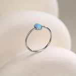 Blue Opal Oval Gemstone Ring