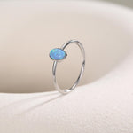 Blue Opal Oval Gemstone Ring