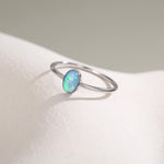 Blue Opal Oval Gemstone Ring