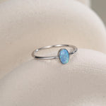 Blue Opal Oval Gemstone Ring