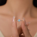 Blue Opal Oval Gemstone Ring