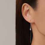 Sterling Silver Moonstone Droplet Ear Threader Earrings