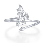 Sterling Silver Dragon Wrap Ring