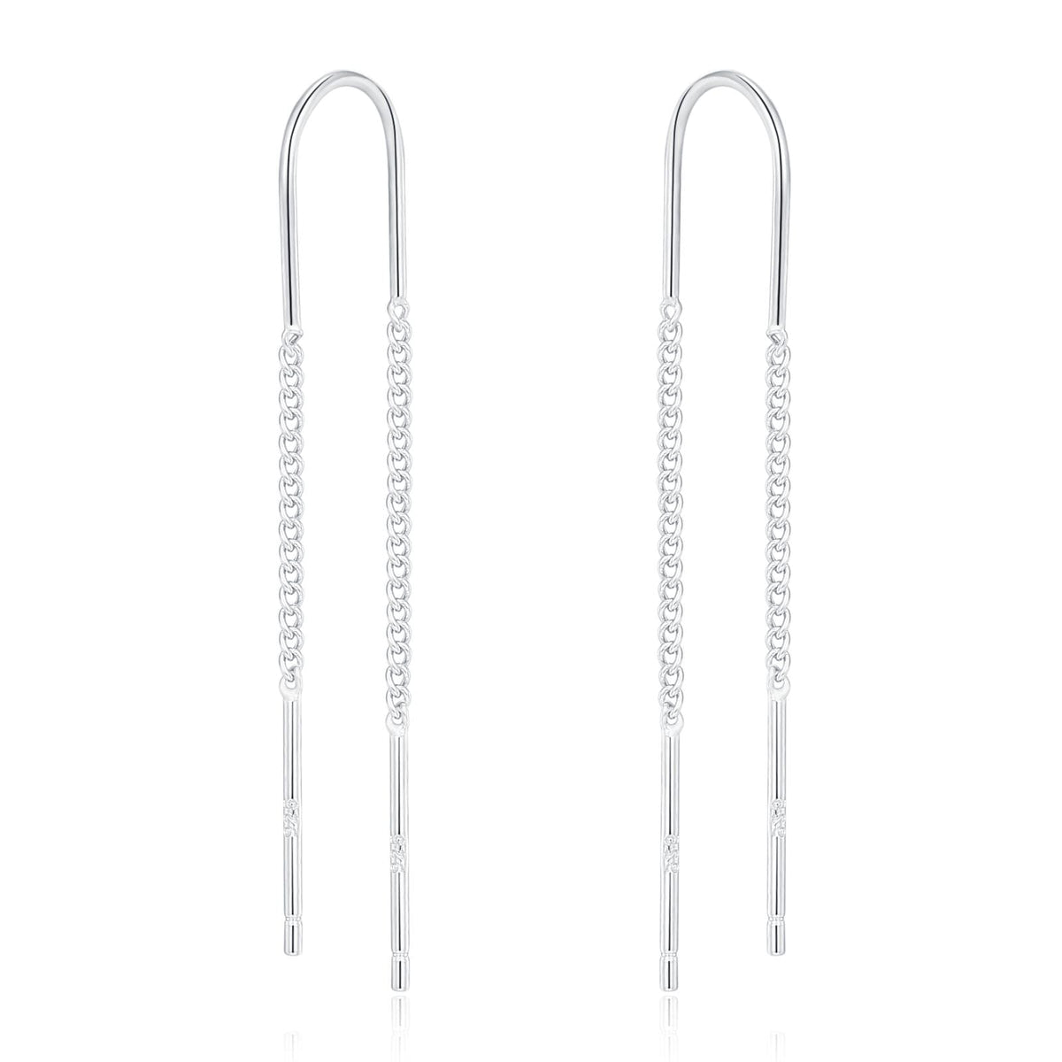 Sterling Silver Double Chain Threader Earrings