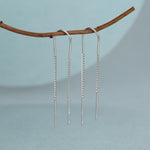 Sterling Silver Double Chain Threader Earrings