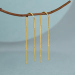 Sterling Silver Double Chain Threader Earrings