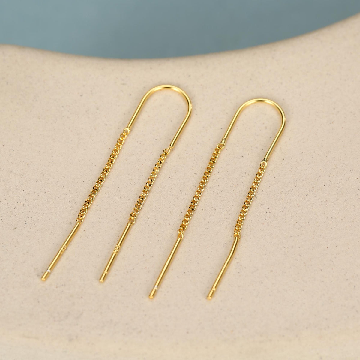Sterling Silver Double Chain Threader Earrings