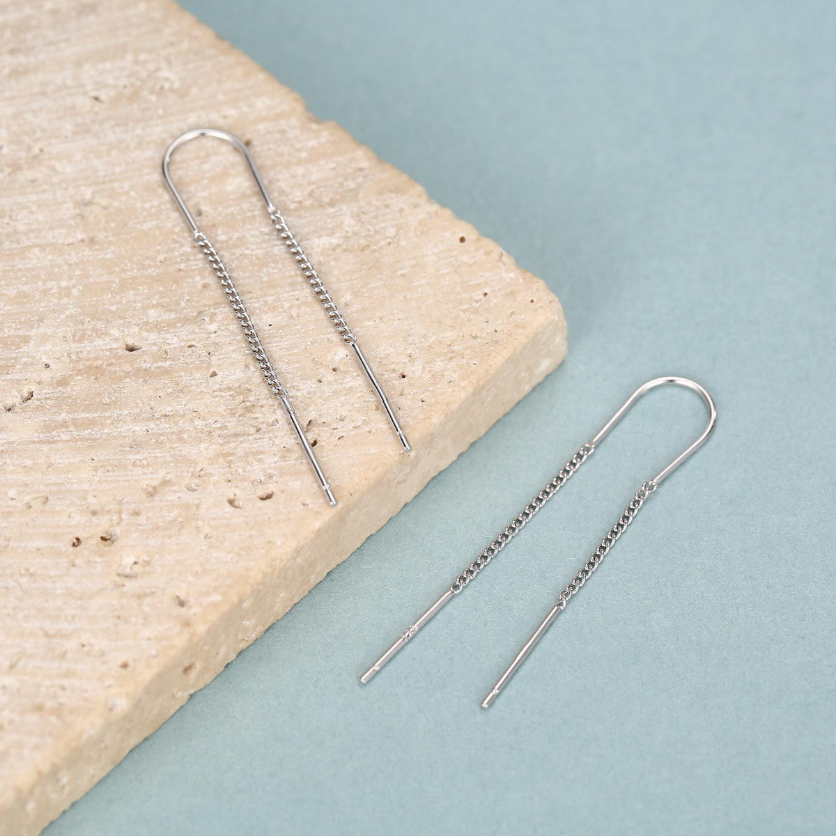 Sterling Silver Double Chain Threader Earrings