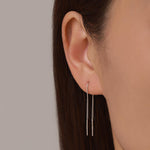 Sterling Silver Double Chain Threader Earrings