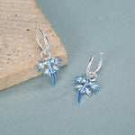 Sterling Silver Blue Glaucus Ocean Huggie Earrings