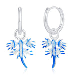 Sterling Silver Blue Glaucus Ocean Huggie Earrings