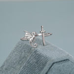 Sterling Silver Dragon and Sword Ring