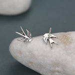 Sterling Silver Swallow Stud Earrings