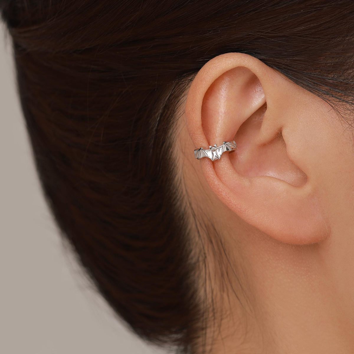 Sterling Silver Bat Ear Cuff