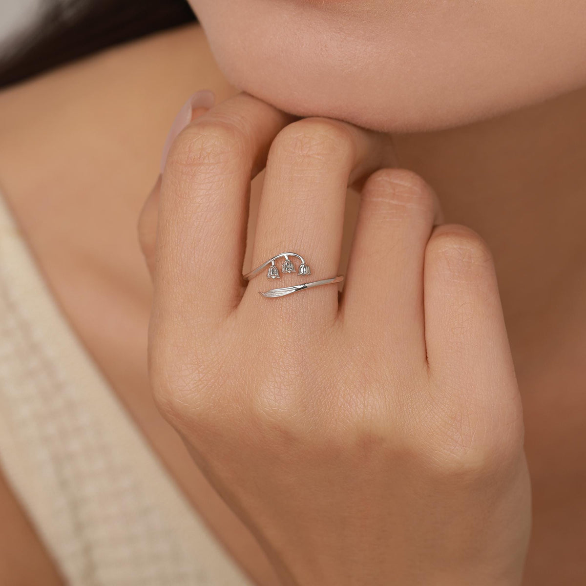 Sterling Silver Lily of the Valley Wrap Ring
