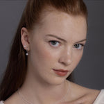 Three Dot CZ Open Hoop Earrings