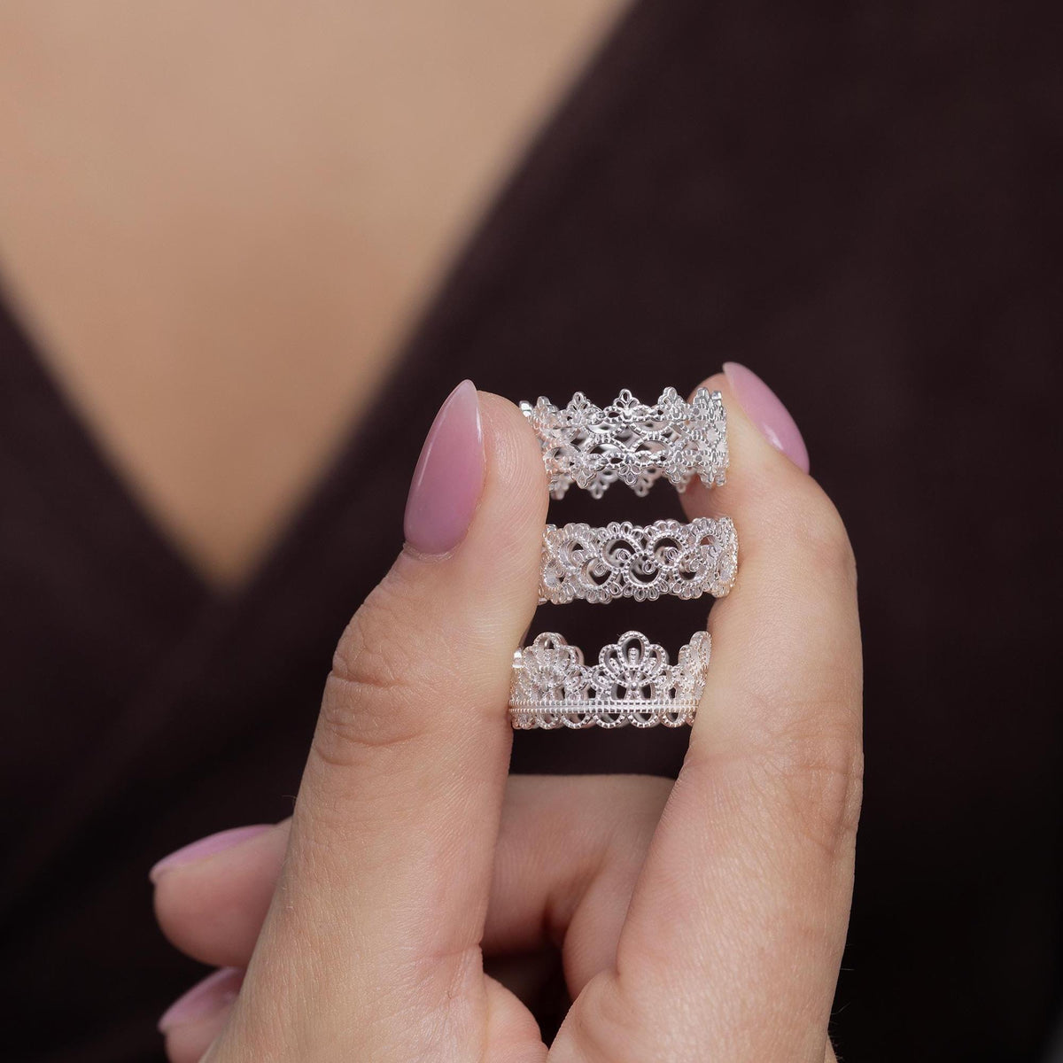 Vintage Lace Filigree Band Ring