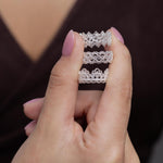 Sterling Silver Filigree Lace Crown Ring