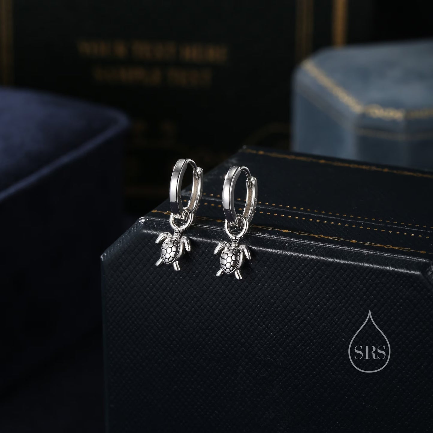 Sterling Silver Sea Turtle Stud Earrings and Necklace Set, Silver or Gold or Rose Gold, Ocean Jewellery, Gift set