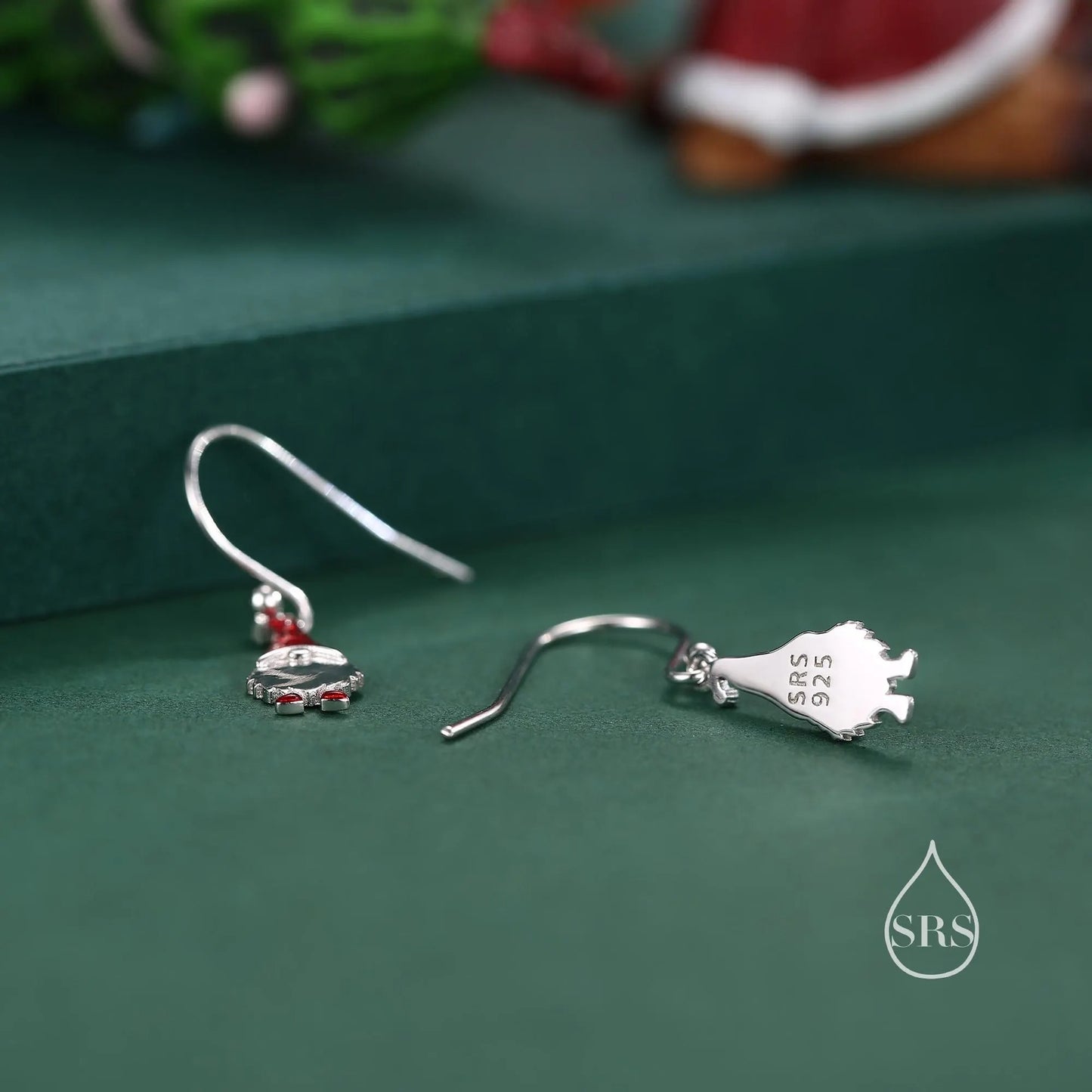 Tiny Gnome Jewellery Set in Sterling Silver — Rhodium-Coated Earrings & Necklace