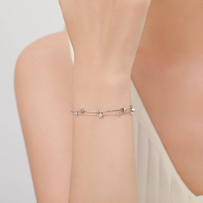 Sterling Silver Tiny Little Twinkle Stars Charm Bracelet, Anklet or Necklace - Adjustable - Sweet, Cute and Whimsical jewellery