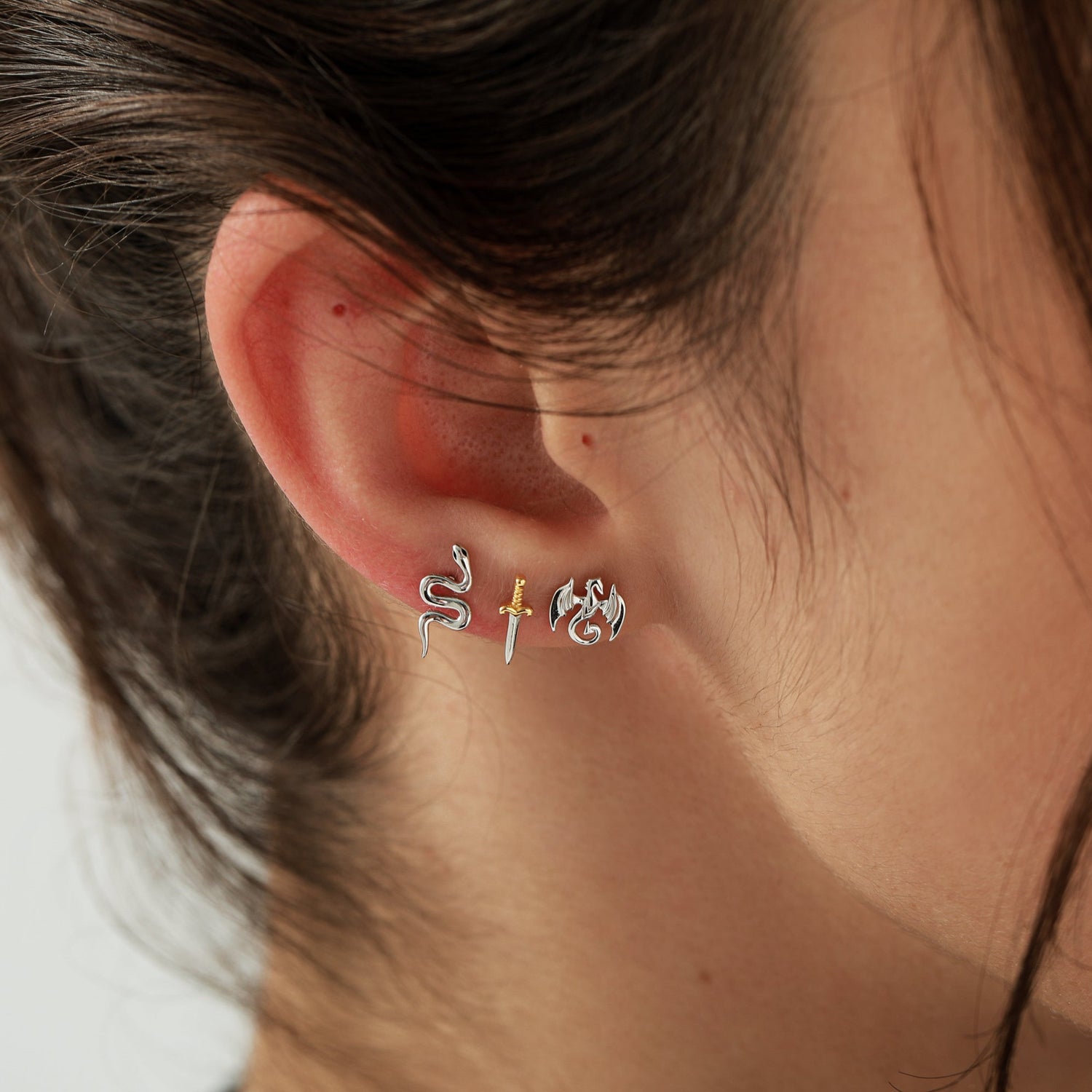 Snake 18G Screw Back Earrings