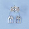 Sterling Silver Gothic Cathedral Window Earrings and Ring Set