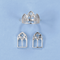 Sterling Silver Gothic Cathedral Window Earrings and Ring Set