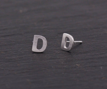 ONE Small Initial Stud Single Sterling Silver Personalised Earring Alphabet Letter Monogram Jewellery for her Perfect Gift