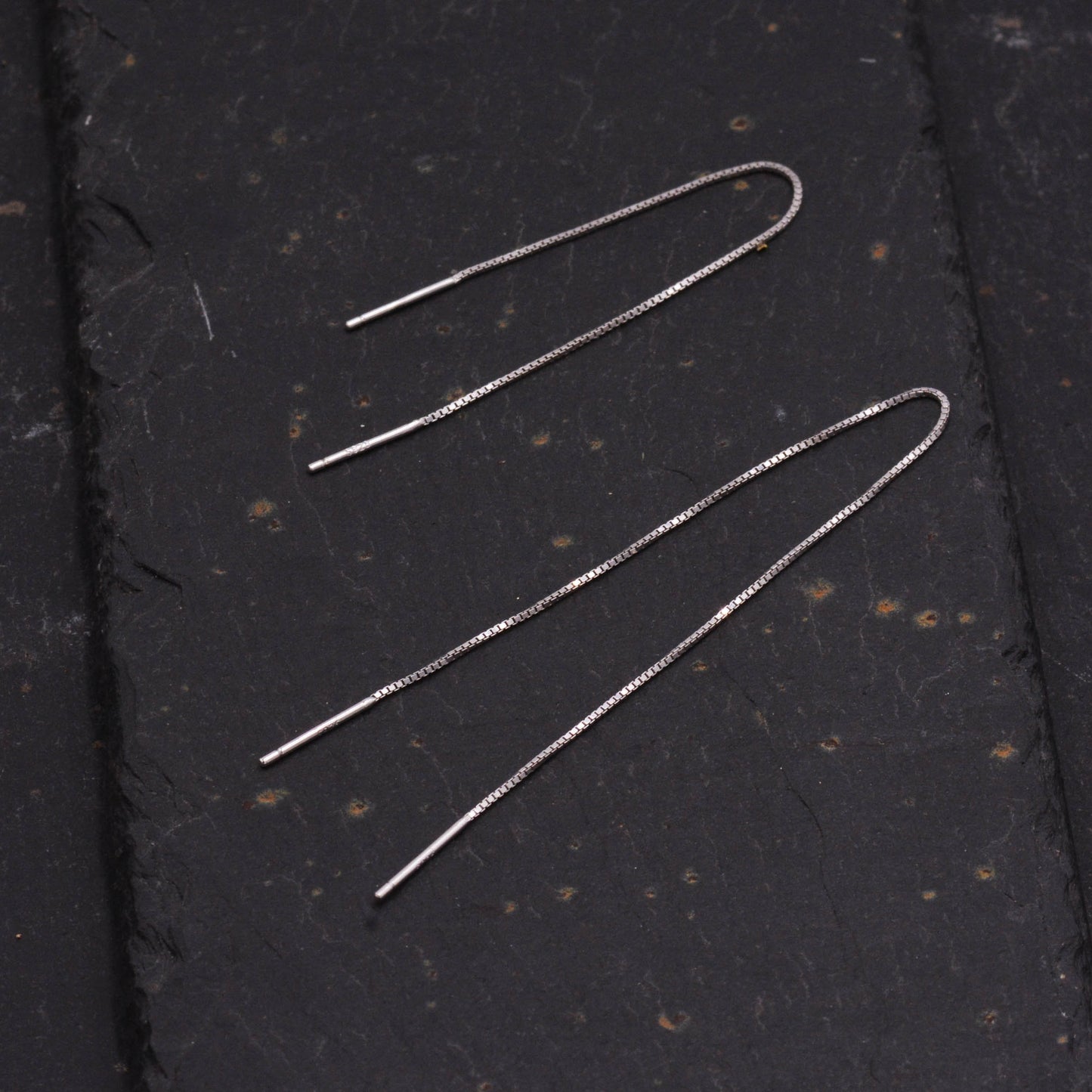 Sterling Silver Minimalist Long Ear Threader - Double Ear Threader - Ear Wire   C38
