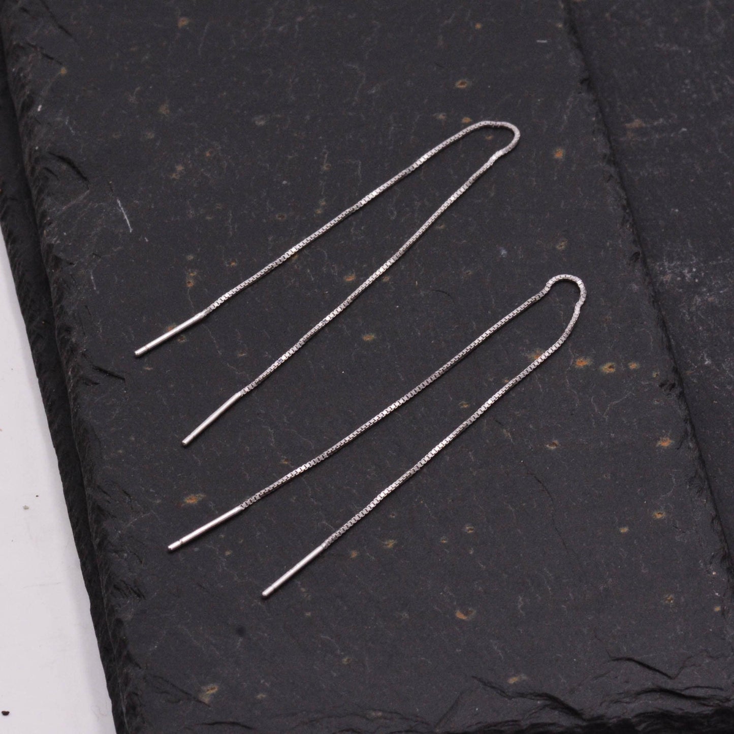 Sterling Silver Minimalist Long Ear Threader - Double Ear Threader - Ear Wire   C38