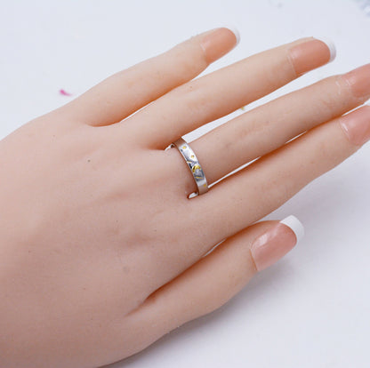 Sterling Silver Moon and Star Ring with Gold Plating, Shooting Stars, Adjustable Size, Celestial Jewellery, Simple Band, J63