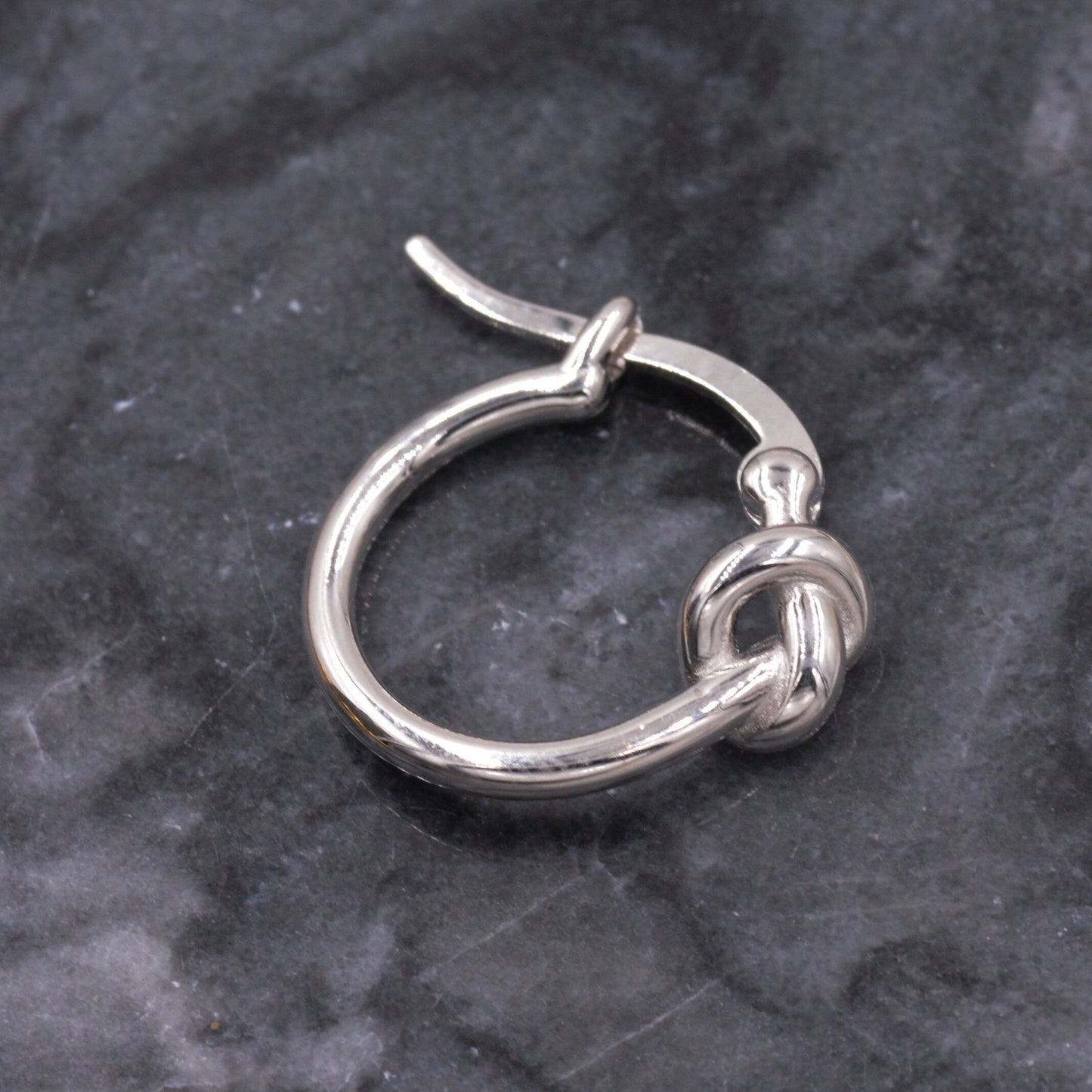 Sterling Silver Minimalist Heart Knot Latch Back Earrings, Huggie Hoop Earrings, Circle Earrings, Simple Geometry Jewellery J22
