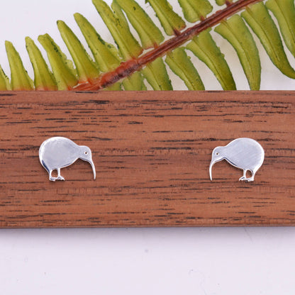Kiwi Bird Stud Earrings in Sterling Silver,  Cute Fun Quirky, Jewellery Gift for Her, Animal Lover, Nature Inspired, New Zealand Native