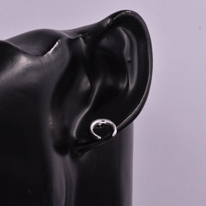 Sterling Silver Crescent Moon Stud Earrings, Horn Earrings, Celestial Jewellery, Simple Geometric Design