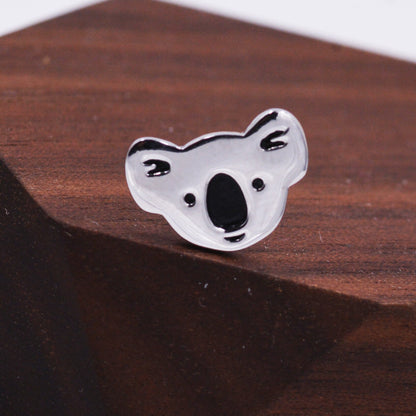 Koala Bear Stud Earrings in Sterling Silver,  Cute Fun Quirky Animal Jewellery, Jewelry Gift for Her, Animal Lover,  Nature Inspired