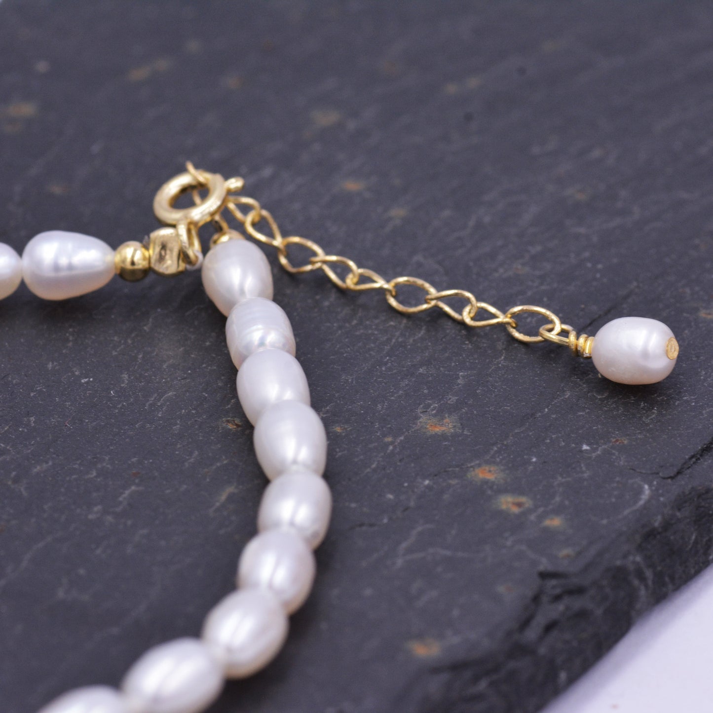 Sterling Silver Baroque Pearl Bracelet, 18ct Gold Coated, Genuine Fresh Water Pearls