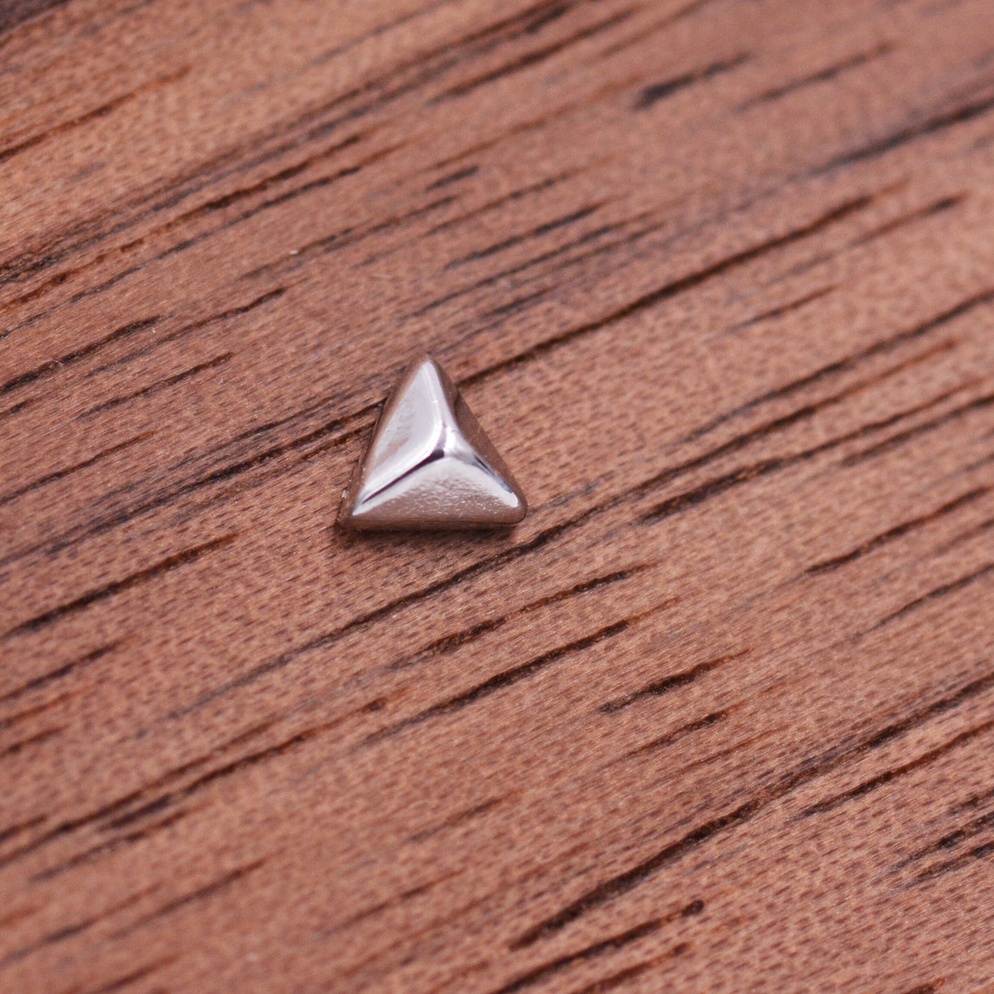 Extra Tiny Pyramid Spike Stud Earrings in Sterling Silver, Teeny Weeny Triangle Stud, Silver or Gold