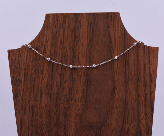 Choker Satellite Chain in Sterling Silver, Choker Necklace, Minimalist Geometric Style