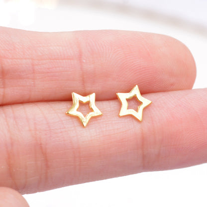 Sterling Silver Little Open Star Cutout Stud Earrings, Cute and Fun Jewellery , Celestial Jewellery