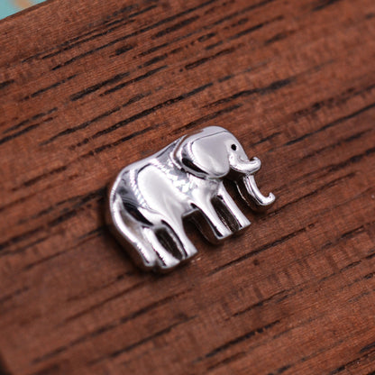 Cute Elephant Stud Earrings in Sterling Silver, Cute Dainty Animal Stud